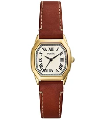 Fossil Women's Harlow Three-Hand Leather Strap Watch