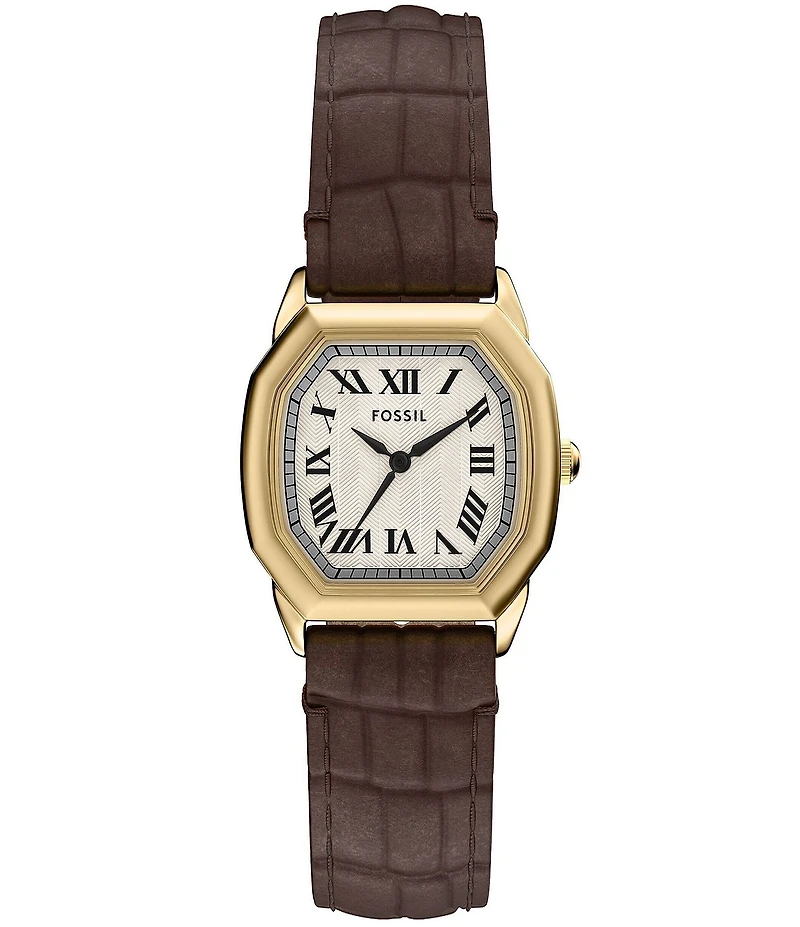 Fossil Women's Harlow Three-Hand Leather Strap Watch