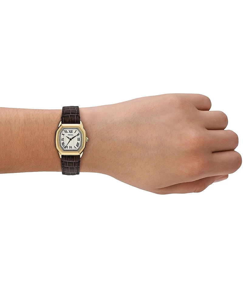 Fossil Women's Harlow Three-Hand Leather Strap Watch