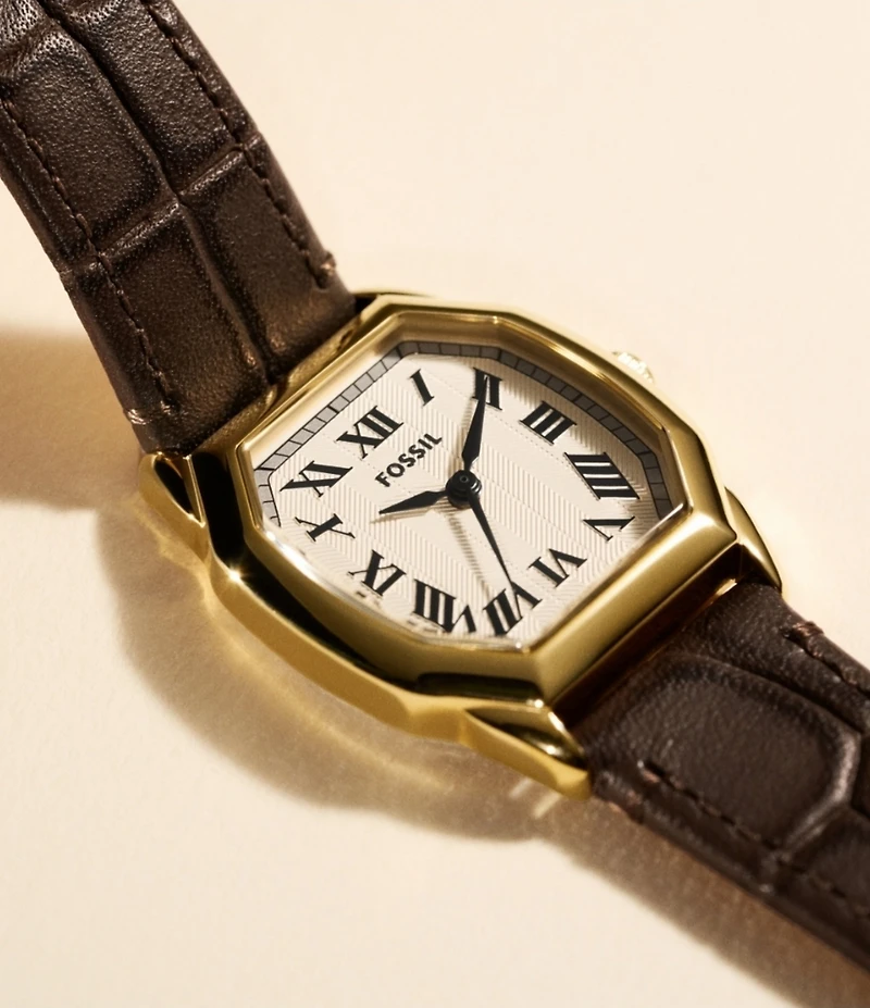 Fossil Women's Harlow Three-Hand Leather Strap Watch