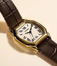 Fossil Women's Harlow Three-Hand Leather Strap Watch