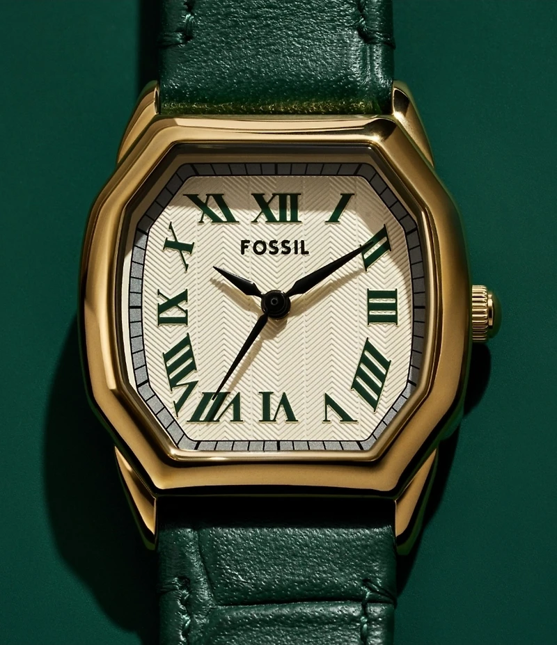 Fossil Women's Harlow Three-Hand Leather Strap Watch