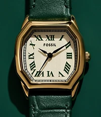 Fossil Women's Harlow Three-Hand Leather Strap Watch