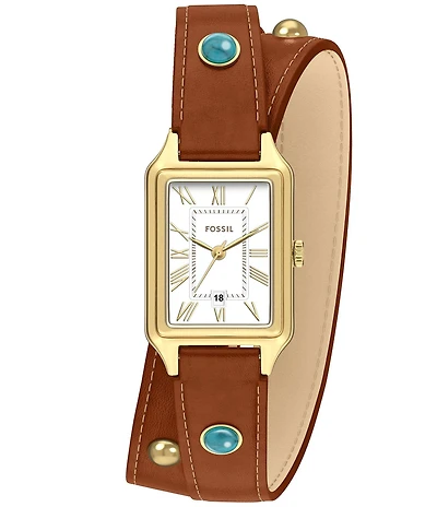 Fossil Women's Raquel Quartz Three Hand Date Brown Leather Strap Watch