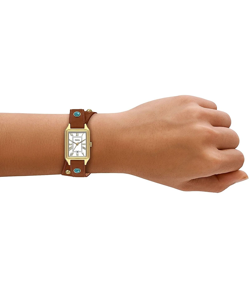 Fossil Women's Raquel Quartz Three Hand Date Brown Leather Strap Watch