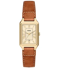 Fossil Women's Raquel Quartz Three-Hand Date Leather Strap Watch