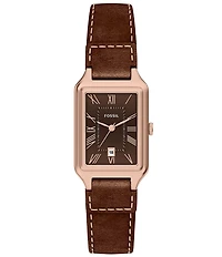 Fossil Women's Raquel Quartz Three-Hand Date Leather Strap Watch