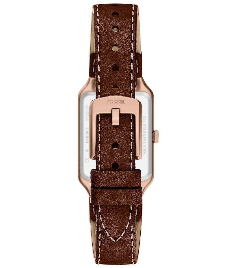 Fossil Women's Raquel Quartz Three-Hand Date Leather Strap Watch