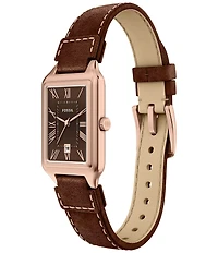 Fossil Women's Raquel Quartz Three-Hand Date Leather Strap Watch