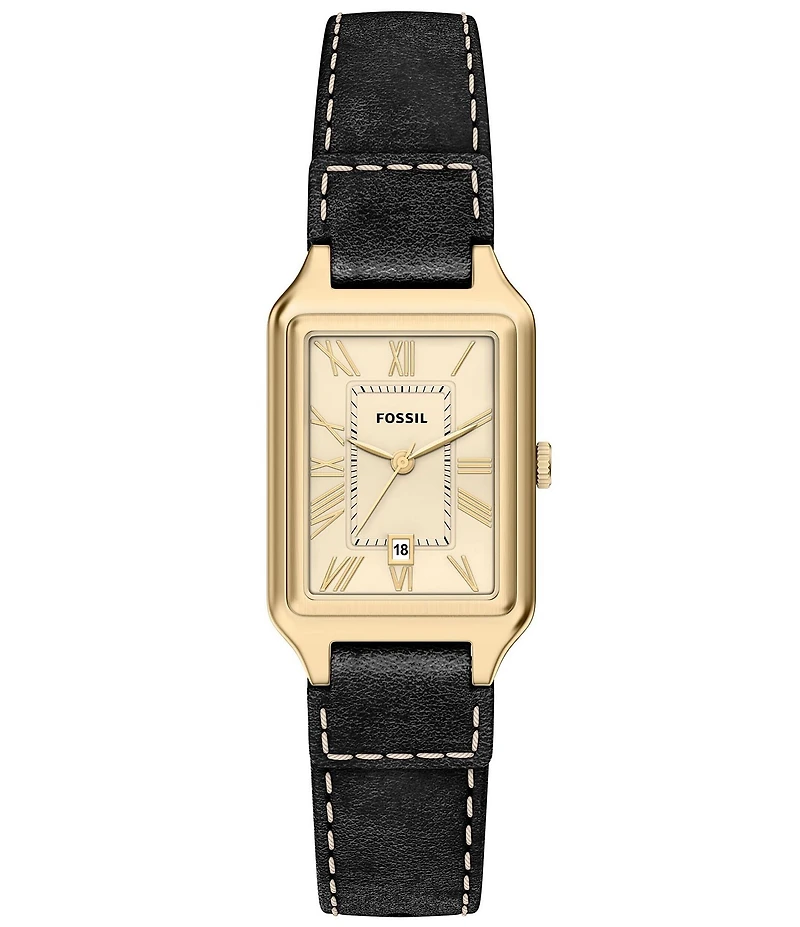 Fossil Women's Raquel Quartz Three-Hand Date Leather Strap Watch