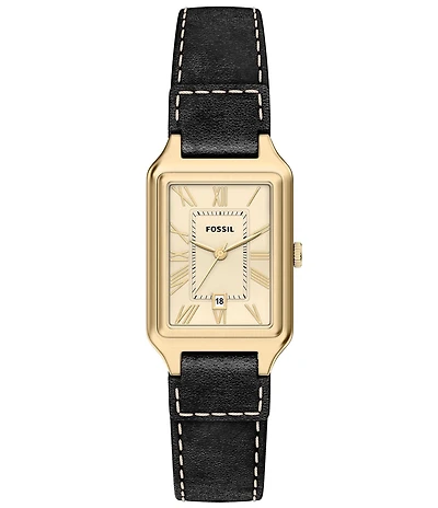 Fossil Women's Raquel Quartz Three-Hand Date Leather Strap Watch