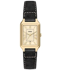 Fossil Women's Raquel Quartz Three-Hand Date Leather Strap Watch