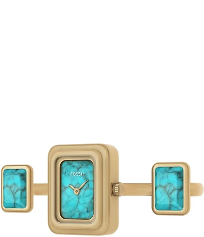 Fossil Women's Raquel Quartz Two Hand Gold Tone Stainless Steel Ring Watch
