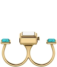 Fossil Women's Raquel Quartz Two Hand Gold Tone Stainless Steel Ring Watch