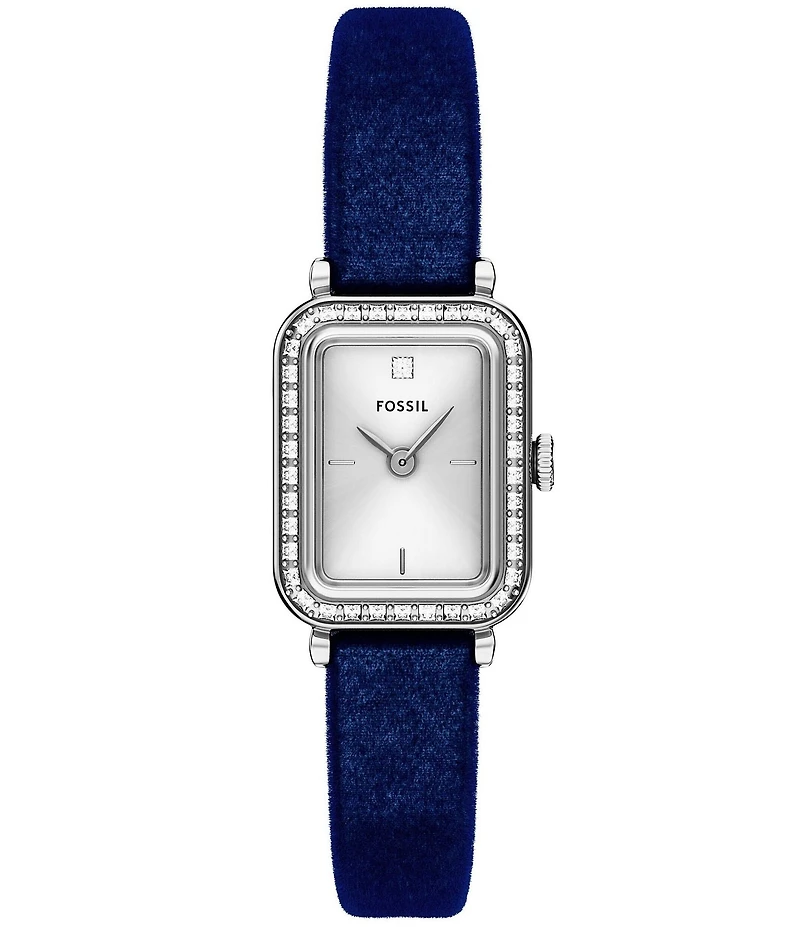 Fossil Women's Raquel Quartz Two-Hand Velvet Strap Watch