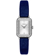 Fossil Women's Raquel Quartz Two-Hand Velvet Strap Watch