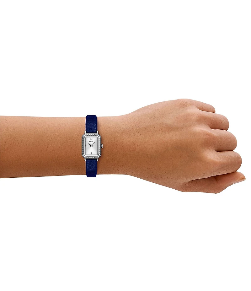 Fossil Women's Raquel Quartz Two-Hand Velvet Strap Watch