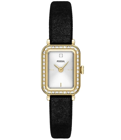 Fossil Women's Raquel Quartz Two-Hand Velvet Strap Watch