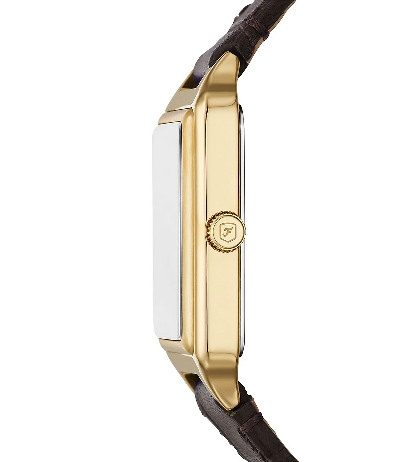 Fossil Women's Raquel Three-Hand Date Brown Croco Leather Strap Watch