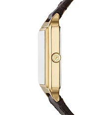 Fossil Women's Raquel Three-Hand Date Brown Croco Leather Strap Watch
