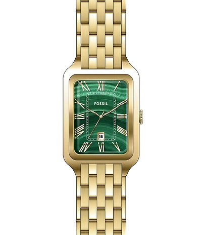 Fossil Women's Raquel Three-Hand Date Gold-Tone Stainless Steel Bracelet Watch