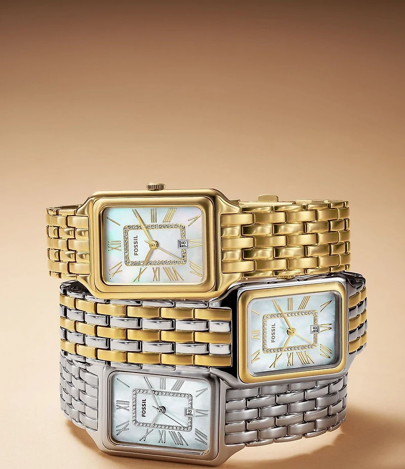 Fossil Women's Raquel Three-Hand Date Two Tone Stainless Steel Bracelet Watch