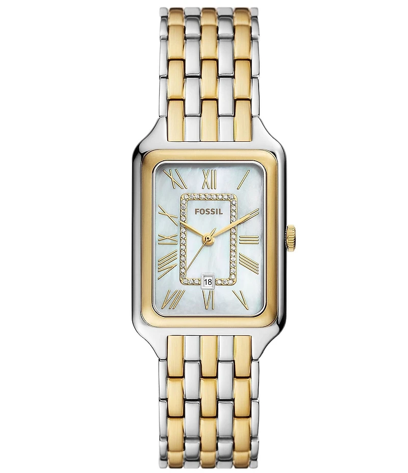 Fossil Women's Raquel Three-Hand Date Two Tone Stainless Steel Bracelet Watch