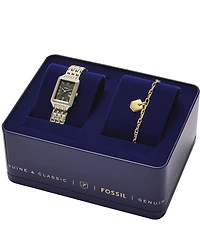 Fossil Women's Raquel Three-Hand Two-Tone Stainless Steel Bracelet Watch and Bracelet Set