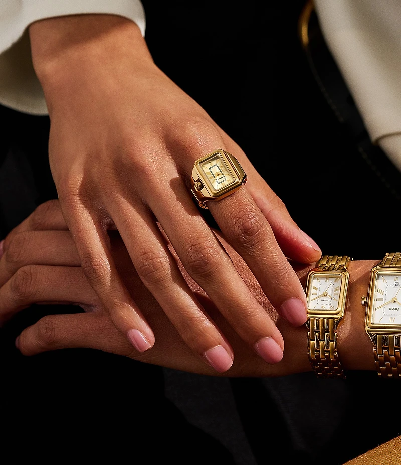 Fossil Women's Raquel Two-Hand Watch Ring