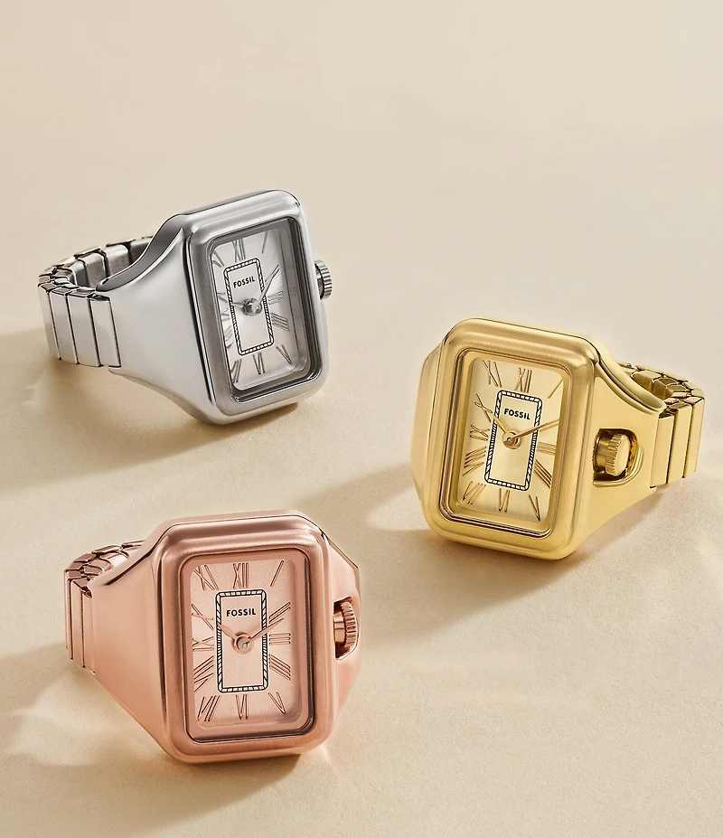 Fossil Women's Raquel Two-Hand Watch Ring