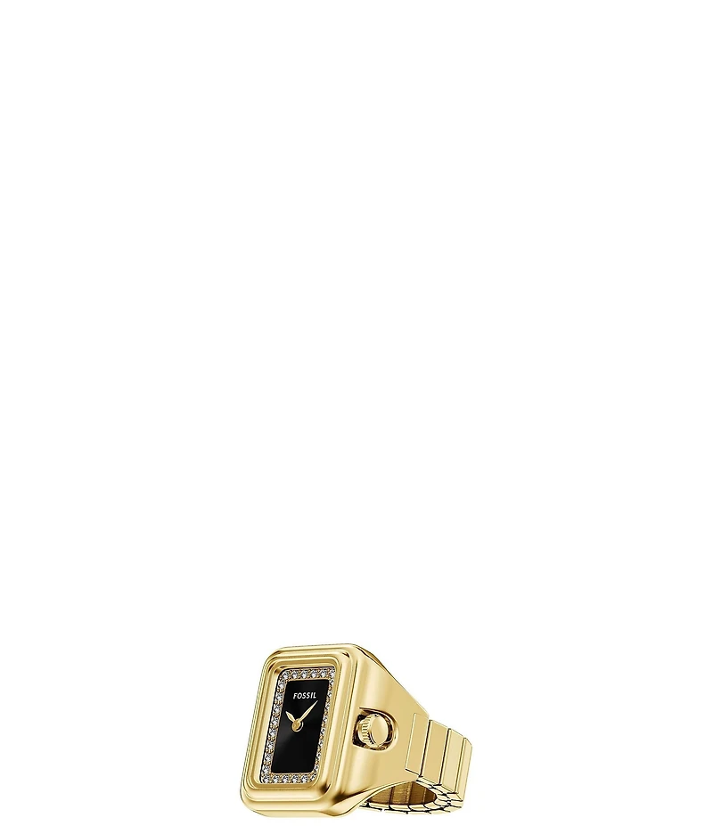 Fossil Women's Raquel Two-Hand Stone Stainless Steel Ring Watch