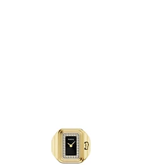Fossil Women's Raquel Two-Hand Stone Stainless Steel Ring Watch