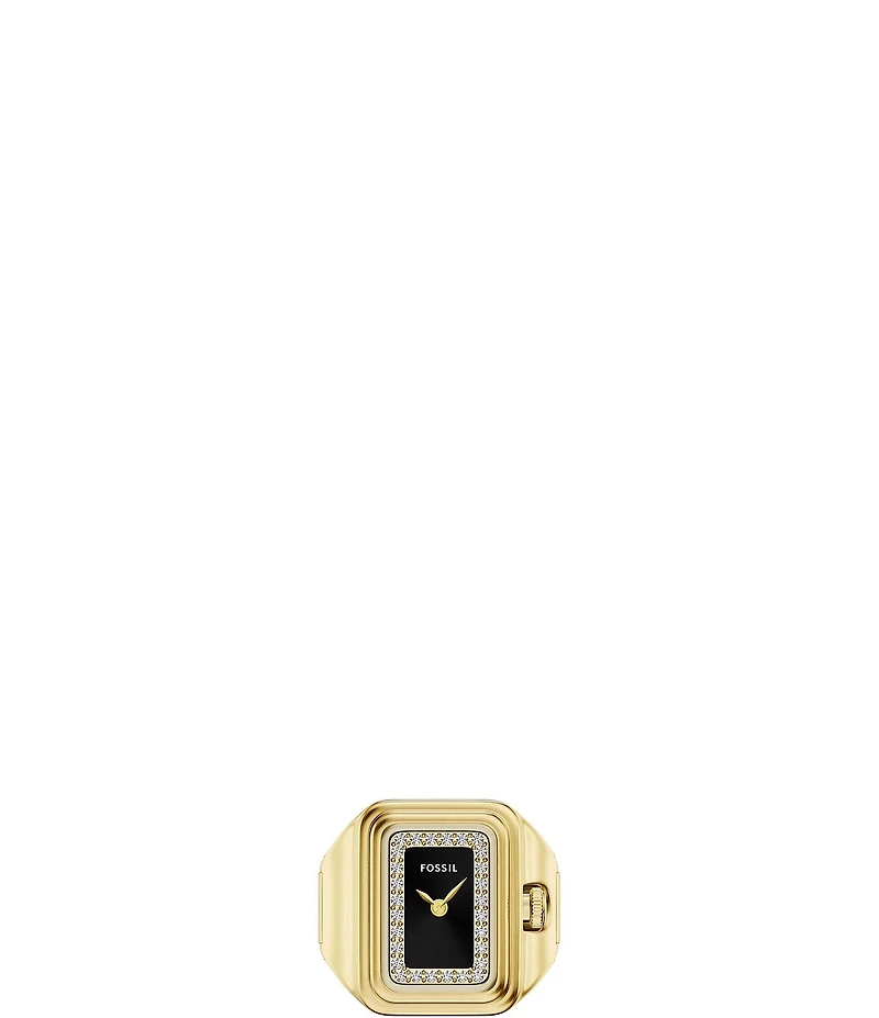 Fossil Women's Raquel Two-Hand Stone Stainless Steel Ring Watch