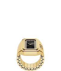 Fossil Women's Raquel Two-Hand Stone Stainless Steel Ring Watch