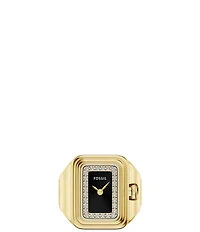 Fossil Women's Raquel Two-Hand Stone Stainless Steel Ring Watch