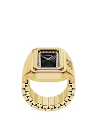 Fossil Women's Raquel Two-Hand Stone Stainless Steel Ring Watch