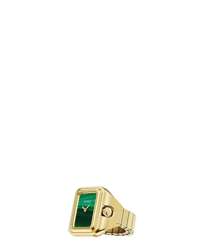 Fossil Women's Raquel Two-Hand Stone Dial Stainless Steel Ring Watch