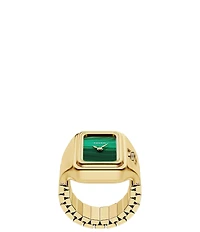 Fossil Women's Raquel Two-Hand Stone Dial Stainless Steel Ring Watch