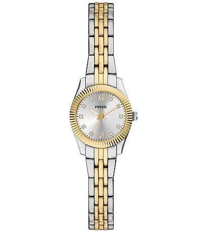 Fossil Women's Scarlette Mini Quartz Two Tone Three-Hand Stainless Steel Watch