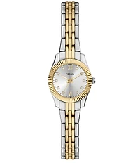 Fossil Women's Scarlette Mini Quartz Two Tone Three-Hand Stainless Steel Watch