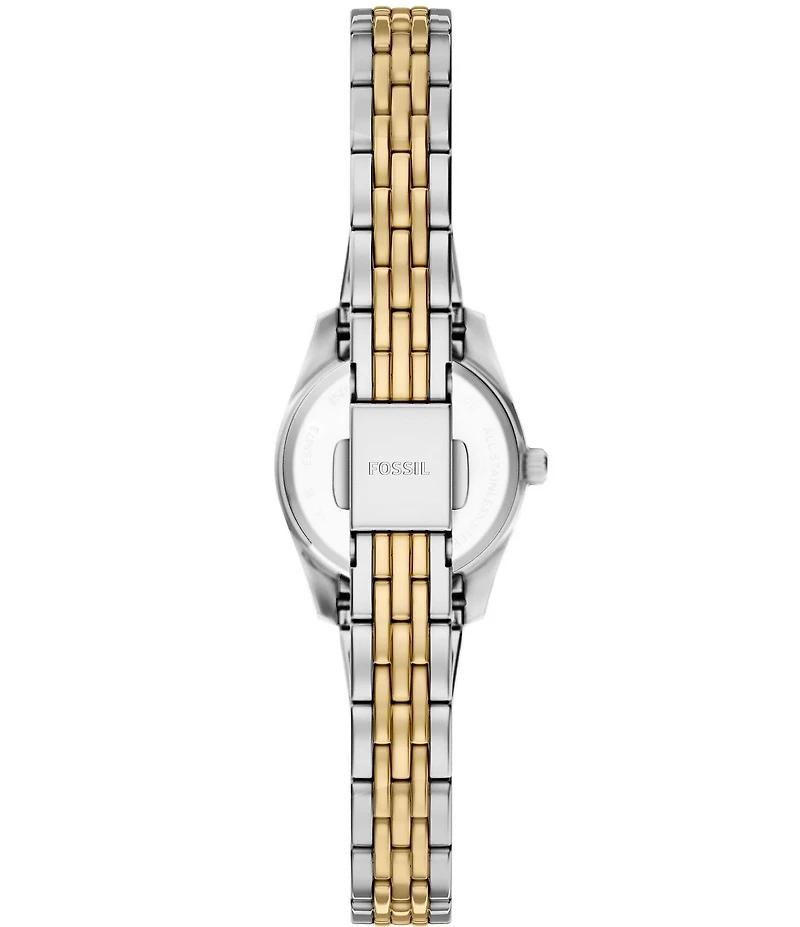 Fossil Women's Scarlette Mini Quartz Two Tone Three-Hand Stainless Steel Watch