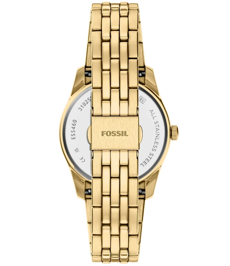 Fossil Women's Scarlette Quartz Three Hand Day Date Stainless Steel Bracelet Watch