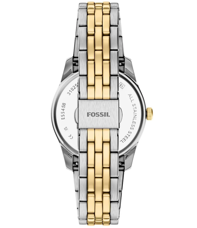 Fossil Women's Scarlette Quartz Three Hand Day Date Stainless Steel Bracelet Watch