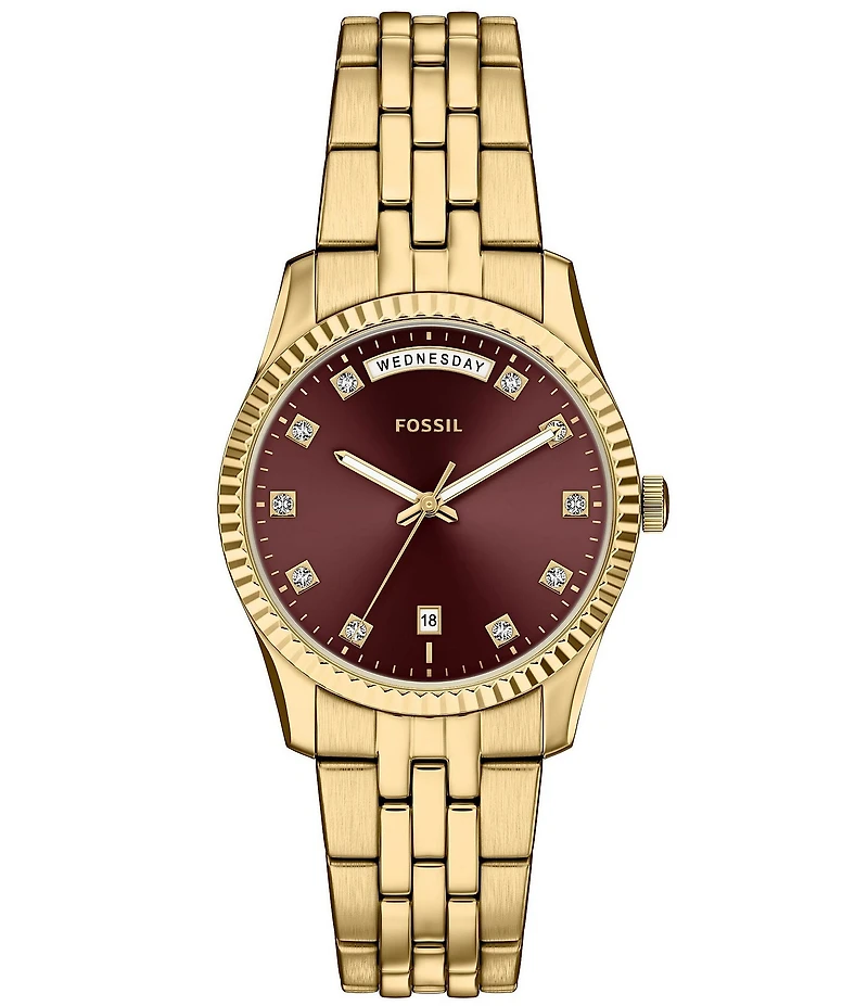 Fossil Women's Scarlette Quartz Three-Hand Gold Tone Stainless Steel Watch