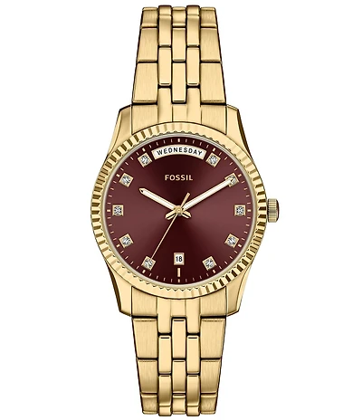 Fossil Women's Scarlette Quartz Three-Hand Gold Tone Stainless Steel Watch