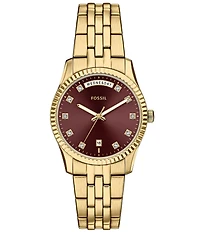 Fossil Women's Scarlette Quartz Three-Hand Gold Tone Stainless Steel Watch