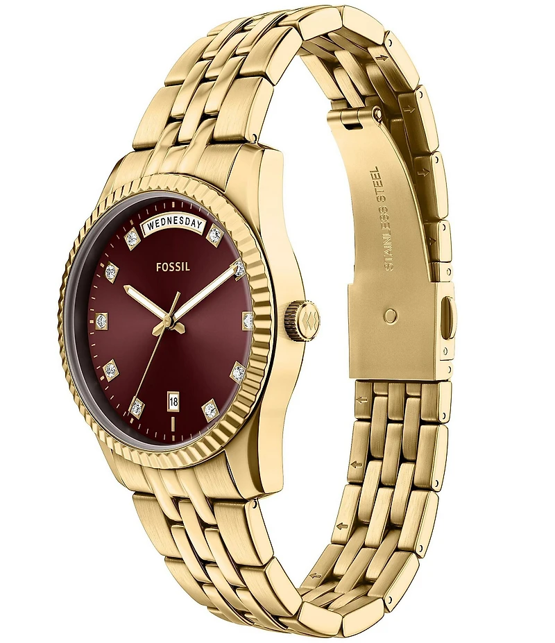 Fossil Women's Scarlette Quartz Three-Hand Gold Tone Stainless Steel Watch