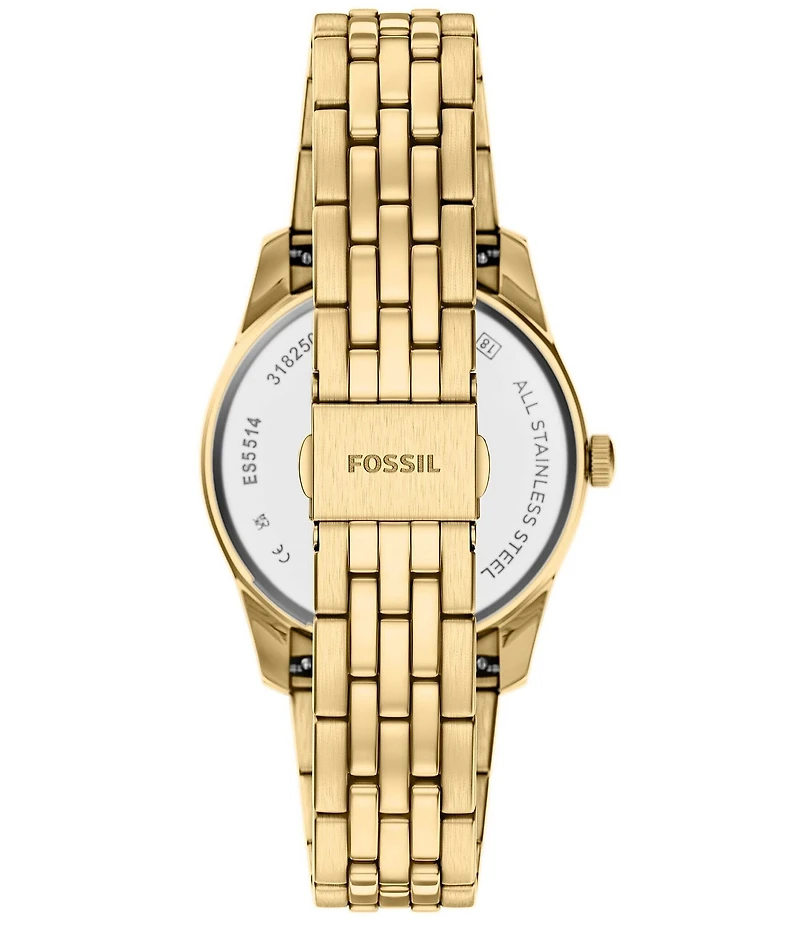 Fossil Women's Scarlette Quartz Three-Hand Gold Tone Stainless Steel Watch
