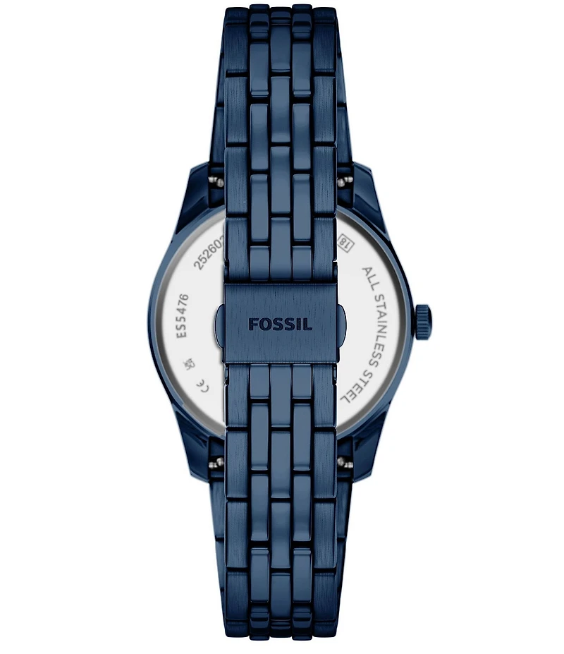 Fossil Women's Scarlette Quartz Three-Hand Navy Stainless Steel Bracelet Watch
