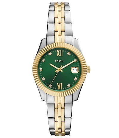 Fossil Women's Scarlette Three-Hand Two-Tone Stainless Steel Bracelet Watch